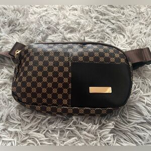 Brown and Gold Patterned Bag